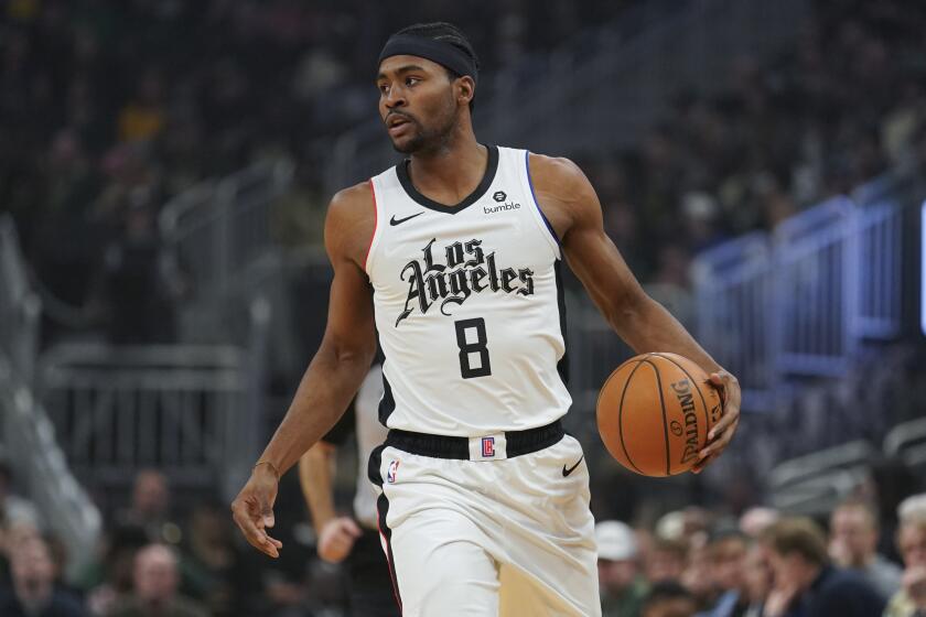 LA Clippers' Maurice Harkless dribbles during the first half of an NBA basketball game against the Milwaukee Bucks Friday, Dec. 6, 2019, in Milwaukee. (AP Photo/Morry Gash)