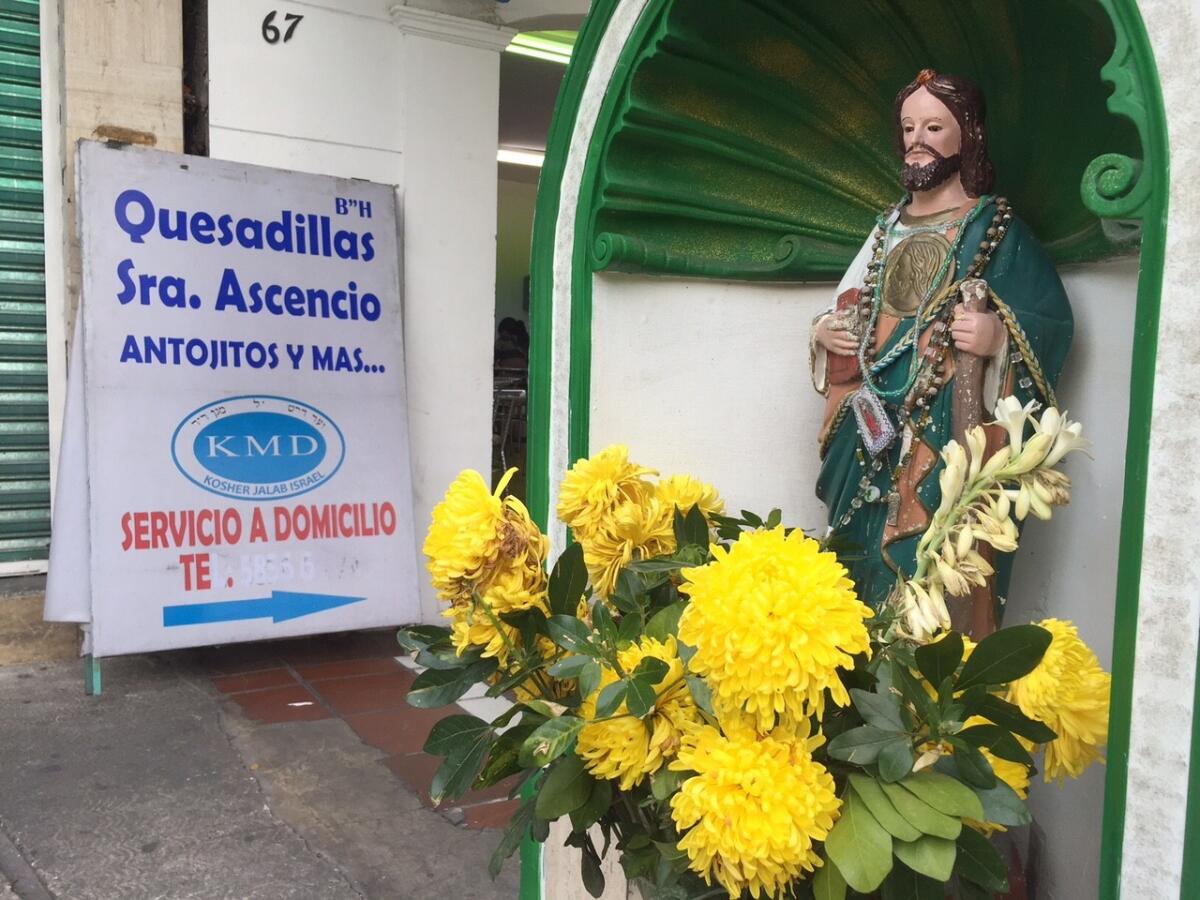 A Catholic shrine in the multicultural community of San Miguel Tecamachalco, Mexico.