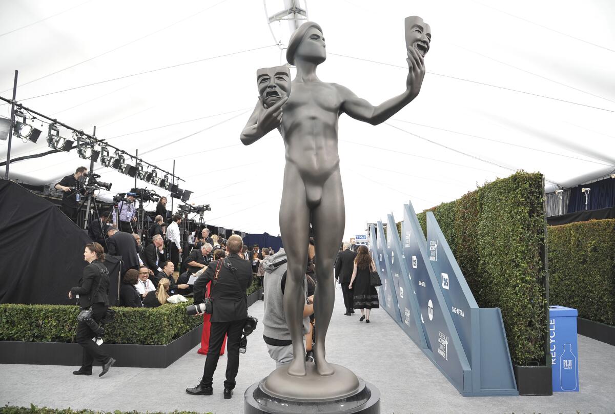 Esta es la zona de entrada de la ceremonia de trofeos del Sindicato de Actores.