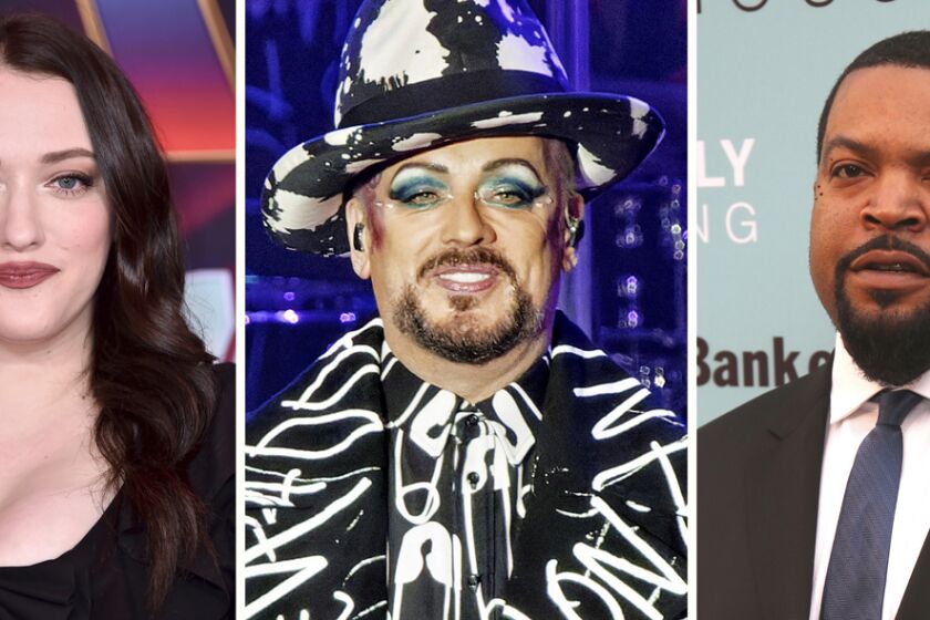 This combination photo of celebrities with birthdays from June 11 to June 17 shows Peter Dinklage, from left, Dave Franco, Kat Dennings, Boy George, Ice Cube, John Cho and Paulina Rubio. (AP Photo)