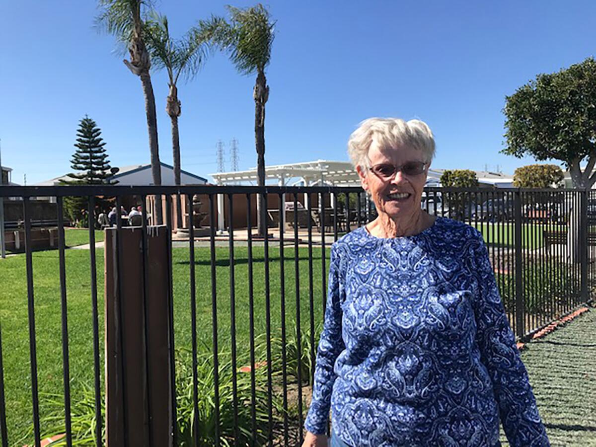 Ann Lake, 80, a retired bank checker in Huntington Beach.