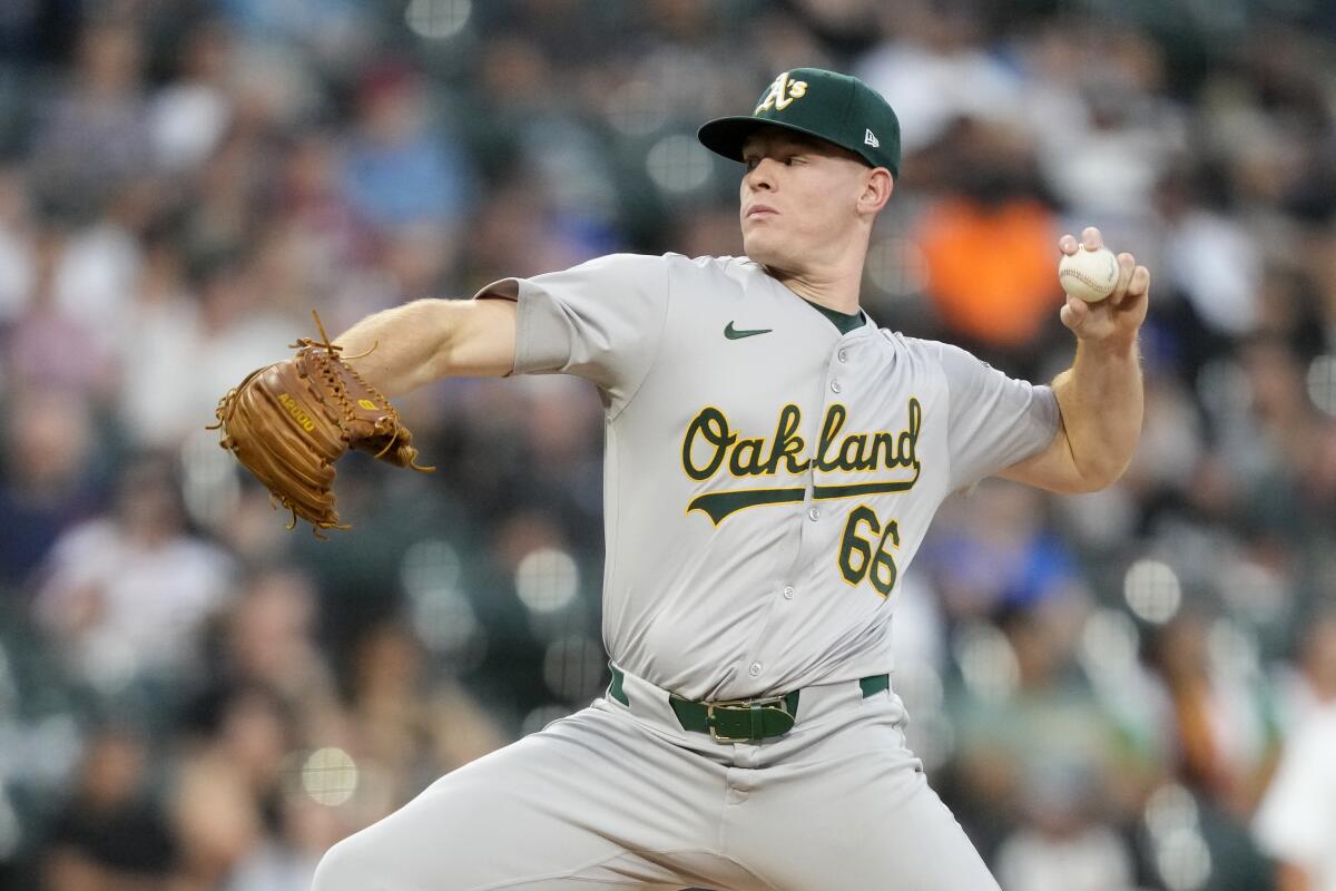 Brady Basso, abridor de los Atléticos de Oakland, 