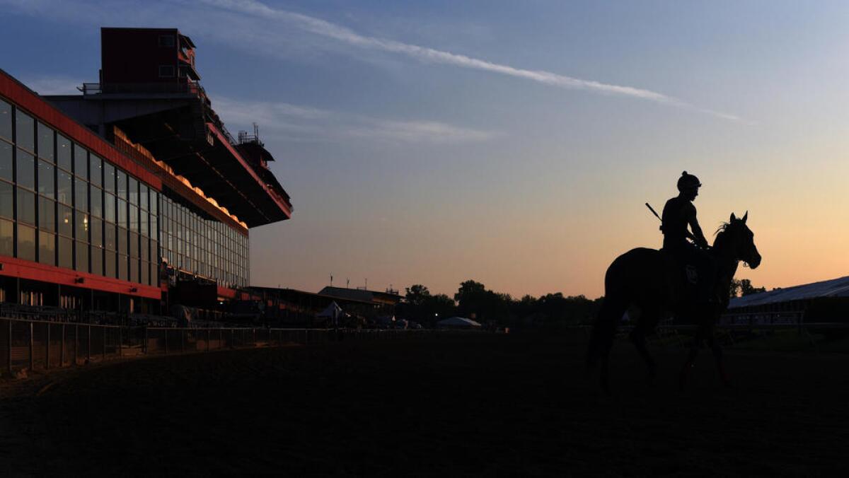 Sunrise over Pimlico Race Course in Maryland.