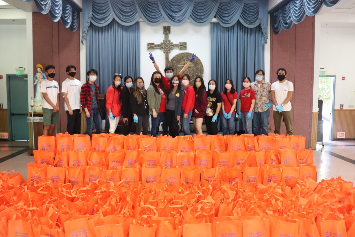Community volunteers prepared and distributed gifts for senior fathers on Father's Day in 2020.