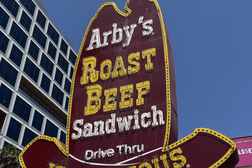 The iconic derby hat sign from Arby's on Sunset Boulevard