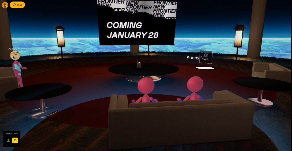 Sundance's virtual space for festival pass-holders to hang out online or in virtual reality.