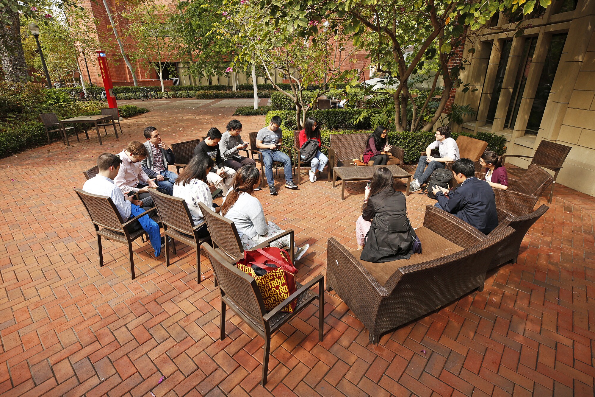 USC Assistant economics professor Jeff Weaver held an informal meeting for prospective PhD students who had traveled from around the world to visit the USC campus this week.