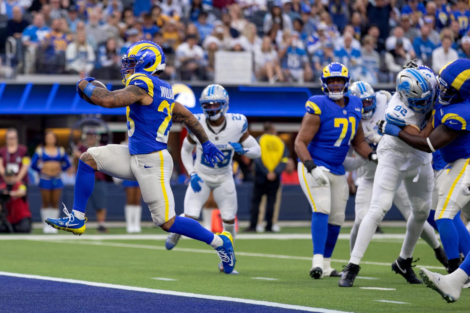 Rams pull off second-half comeback to defeat Lions and clinch playoff berth Rams pull off second-half comeback to defeat Lions and clinch playoff berth
