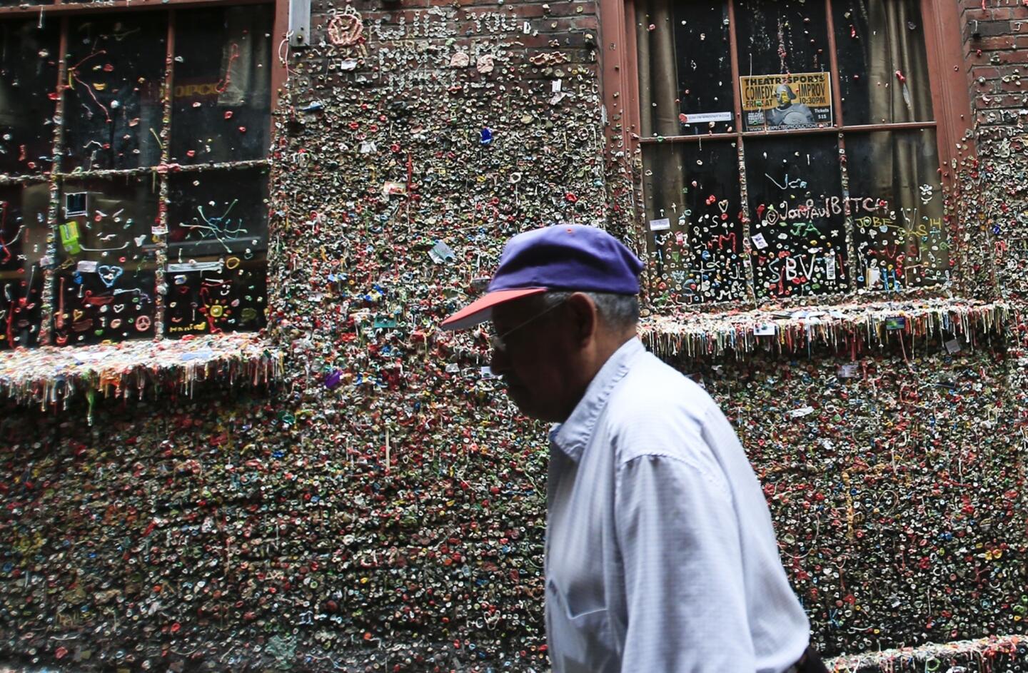 Gum-covered walls