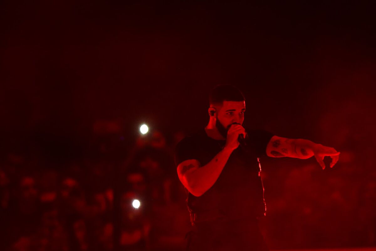 Drake performs Friday night at Staples Center.