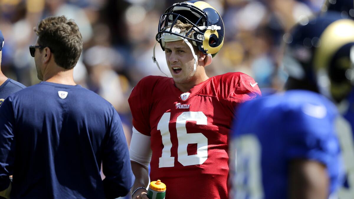 Rookie Jared Goff is trying to enjoy the dog days of summer camp.