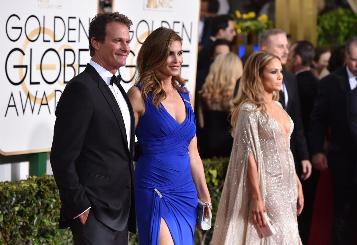 Businessman Rande Gerber, left, and his wife, former supermodel Cindy Crawford, arrive at the 72nd annual Golden Globe Awards in January.