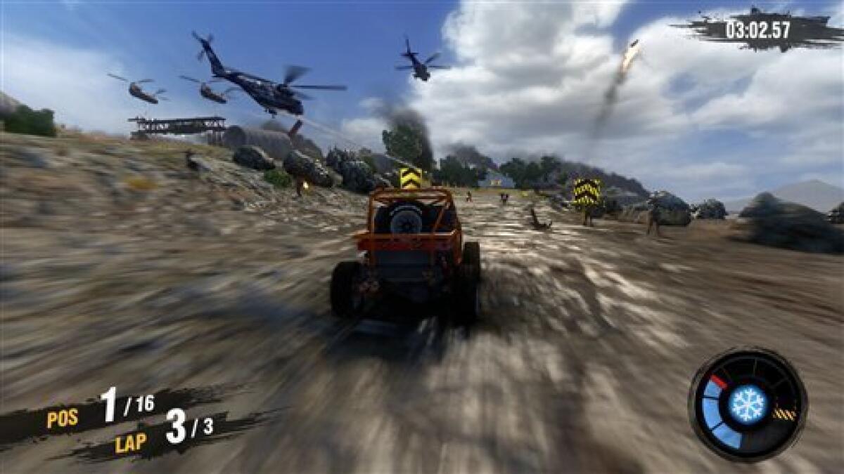 In this video game image released by Sony Computer Entertainment, a scene is shown from "MotorStorm: Apolcalypse." (AP Photo/Sony Computer Entertainment)