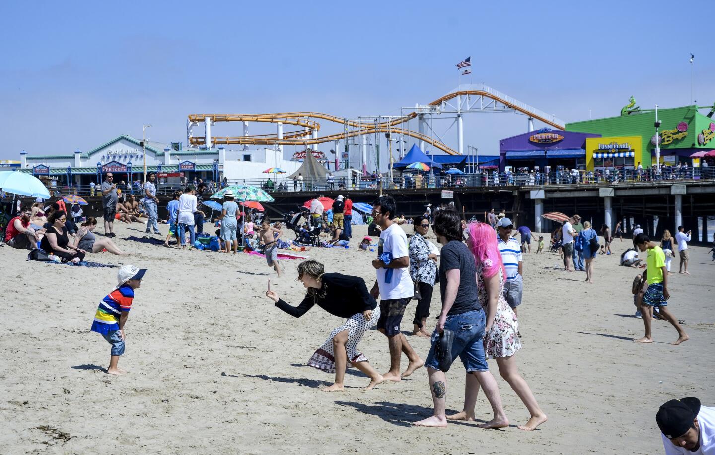 Santa Monica Beach is just a few blocks' walk from the Metro Expo Line's western terminus.