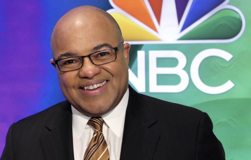 FILE - In this March 2, 2017, file photo, Mike Tirico attends the NBC Universal mid-season press day at the Four Seasons in New York. Tirico will host his fifth Kentucky Derby from Churchill Downs on Saturday, May 7, 2022, which begins a stretch that includes the Triple Crown, Indianapolis 500, the U.S. Open and the British Open. he will then begin preparing for the upcoming NFL season as he takes over as the play-by-play voice for “Sunday Night Football”. (Photo by Charles Sykes/Invision/AP, File)