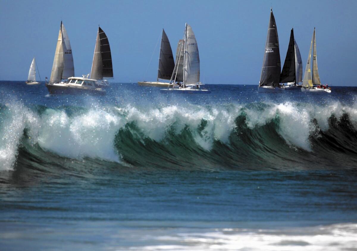 Commercial and recreational boats release 36,000 pounds of copper into Newport's waterways each year. Above, the start of the race from Newport Beach to Ensenada in April 2013.