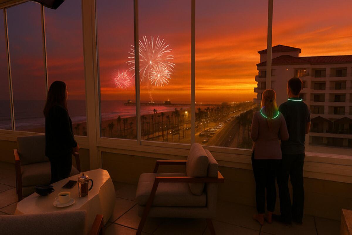 Offshore 9’s rooftop lounge at the Waterfront Beach Resort will hosts a 4th of July glow party in Huntington Beach.