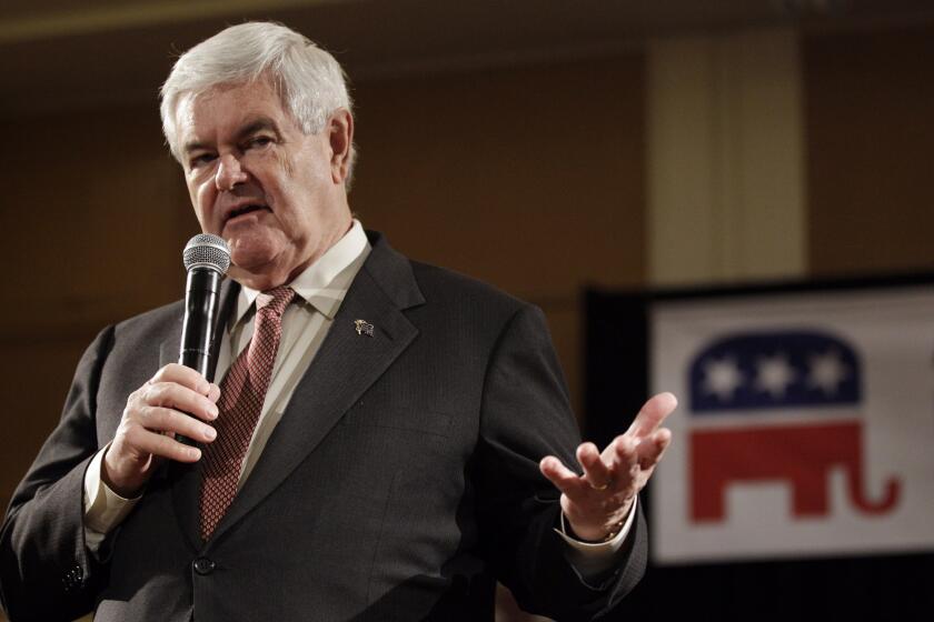 Former House Speaker Newt Gingrich, pictured here at the California Republican Party 2012 convention, is one of the leaders of Right on Crime, a concervative approach to criminal justice reform.