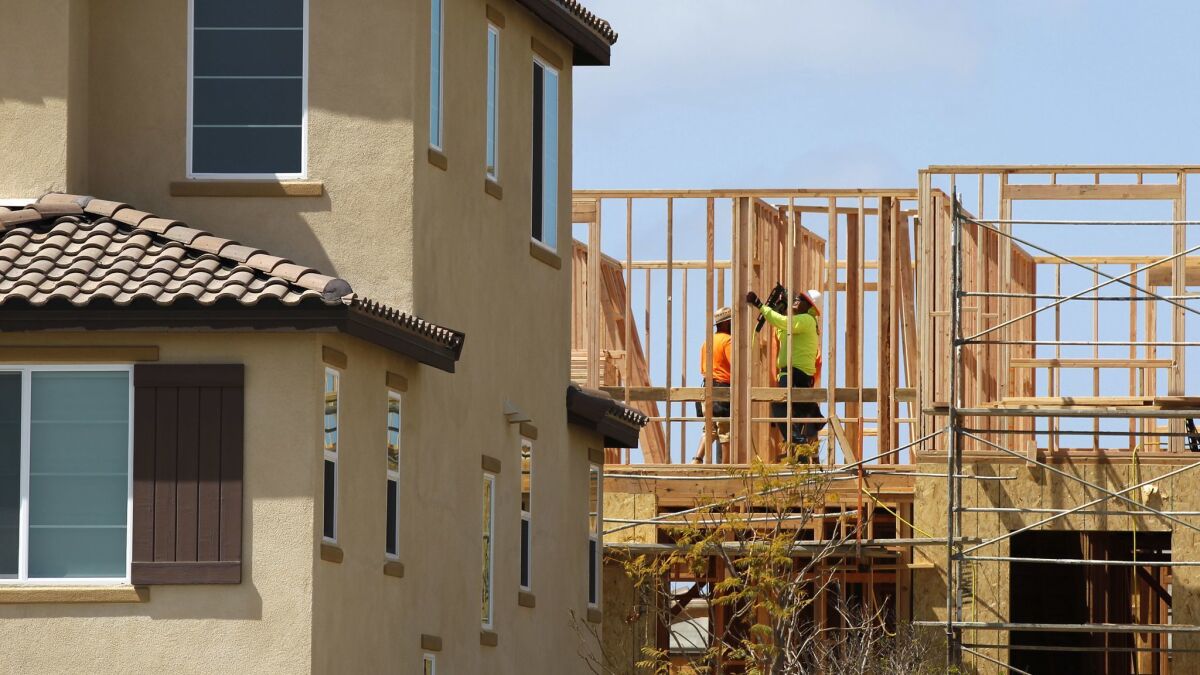 New home construction in Otay Ranch continues at a fast pace, shown here in the Lovina community on April 12, 2018.