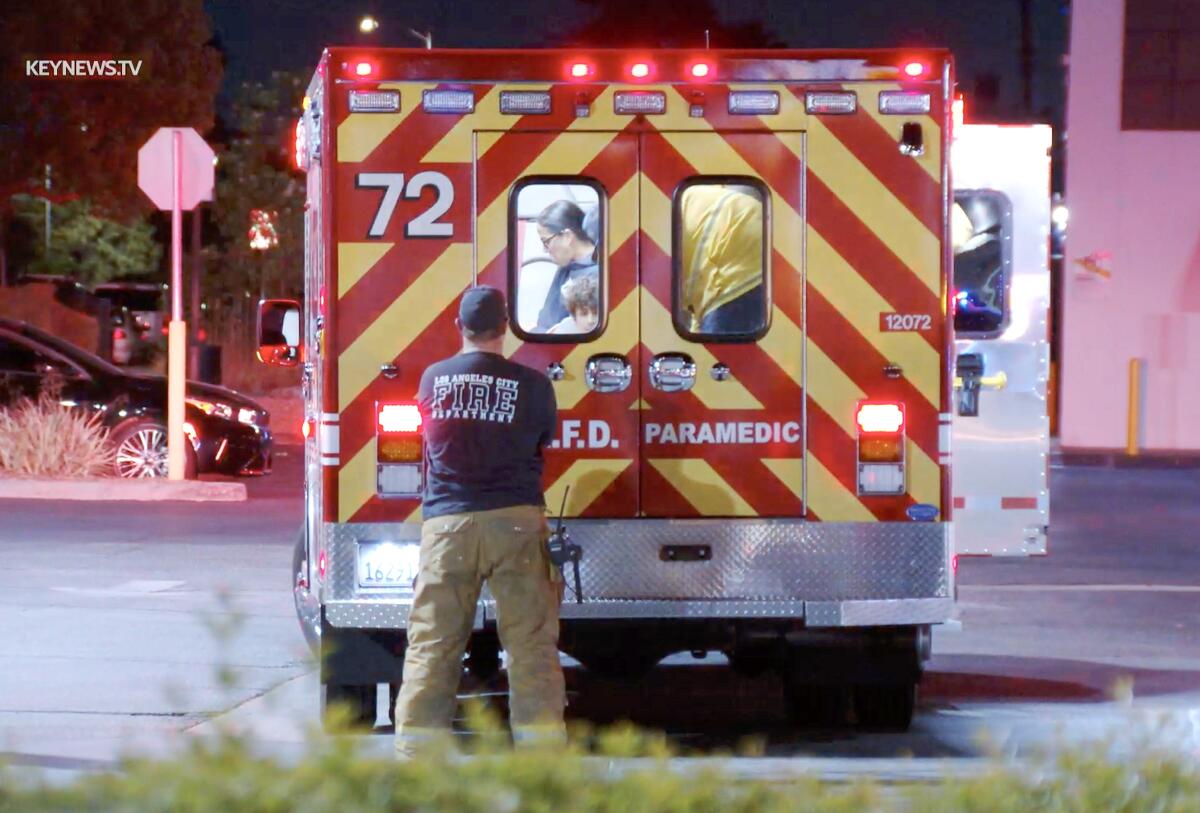 A worker at a fast-food restaurant in Winnetka is taken by ambulance to an area hospital after being stabbed.