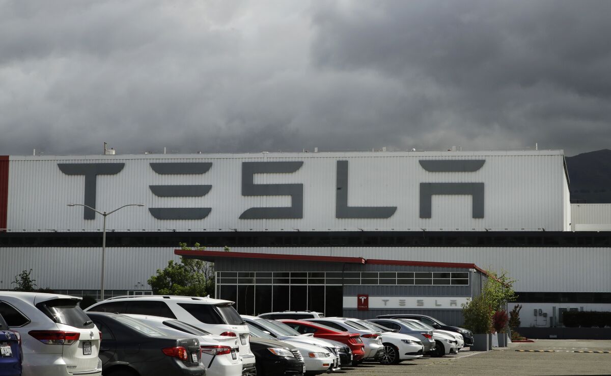 Exterior of Tesla's Fremont, Calif., assembly plant