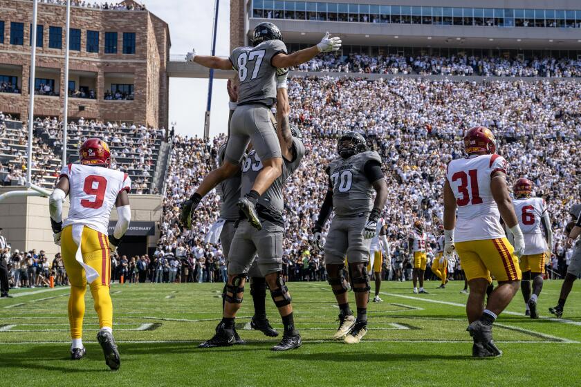 BOULDER, CO - SEPTEMBER 30, 2023: Colorado Buffaloes tight end Michael Harrison.