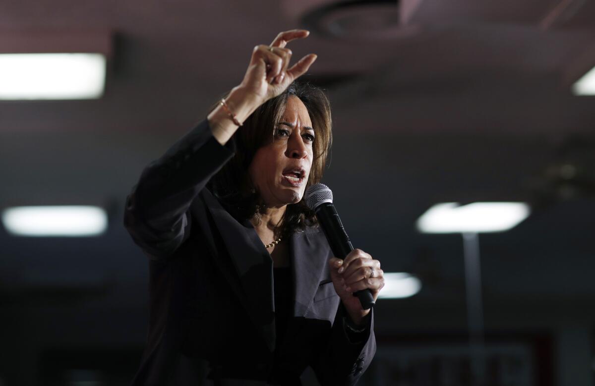 Kamala Harris greeted by over a hundred protesters outside fundraising ...