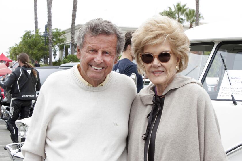 Dick and Donna Pickup attend the Father's Day Car Show held at the Balboa Bay Club on June 6, 2021. 