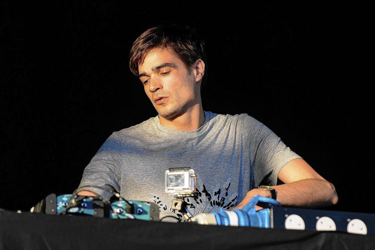 DJ and producer Jon Hopkins performs on stage at Field Day Festival at Victoria Park last June in London.