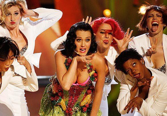 Katy Perry performs at the 51st Annual Grammy Awards at the Staples Center in Los Angeles.