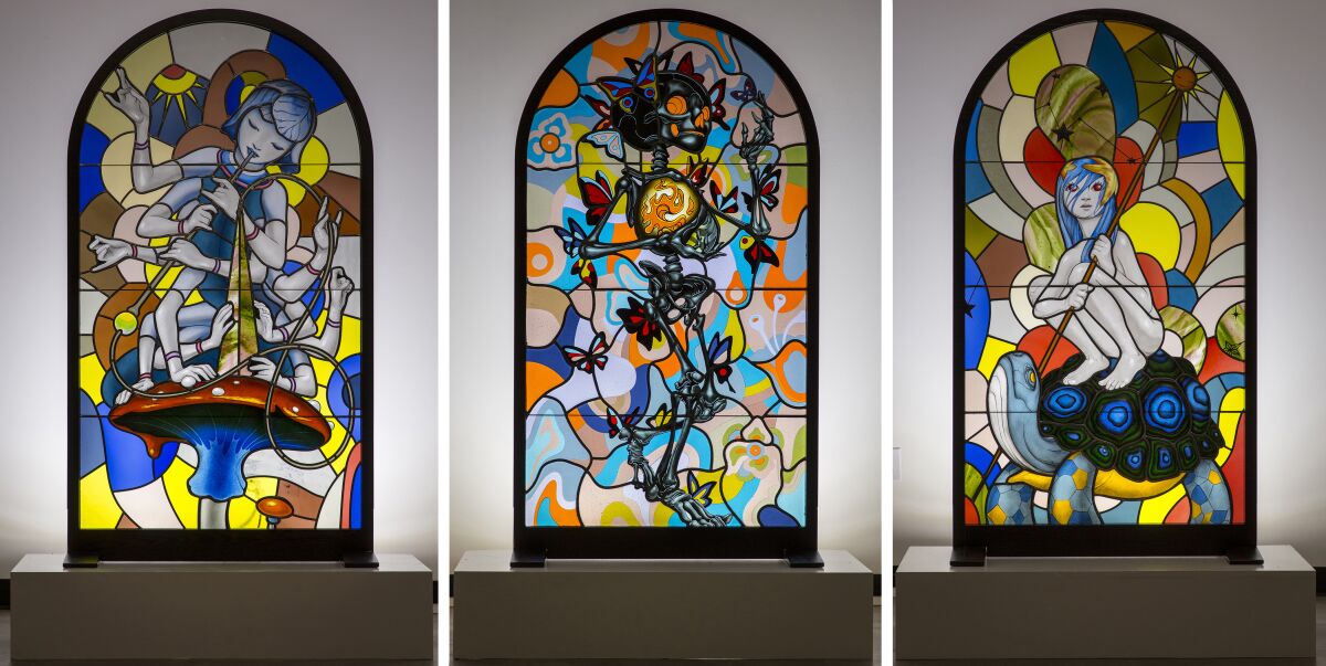 Judson Studios' collaboration with James Jean, a combination of stained glass and fused glass, is featured in the new book.