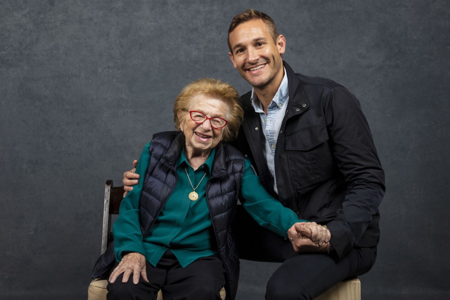 Subject Ruth Westheimer and director Ryan White from the documentary "Ask Dr. Ruth."
