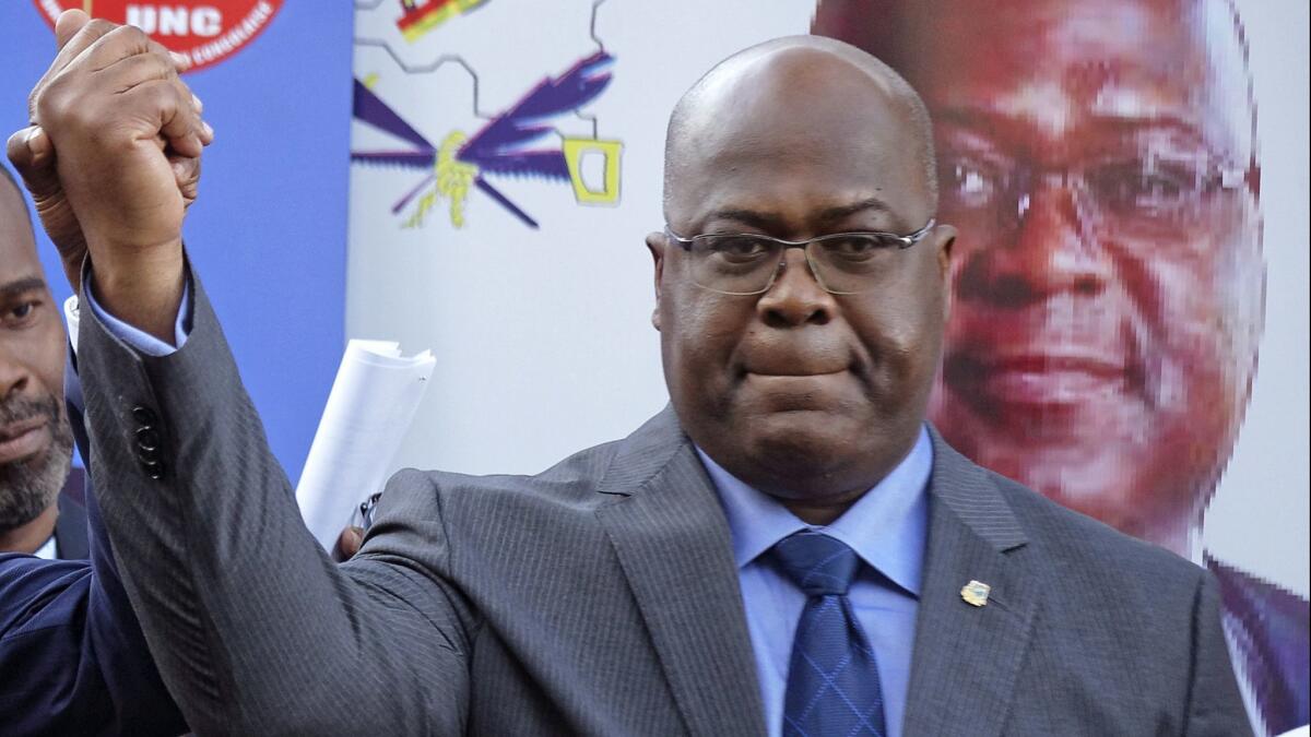 Felix Tshisekedi of Congo's Union for Democracy and Social Progress opposition party, at a press conference in Nairobi, Kenya, on Nov. 23, 2018.