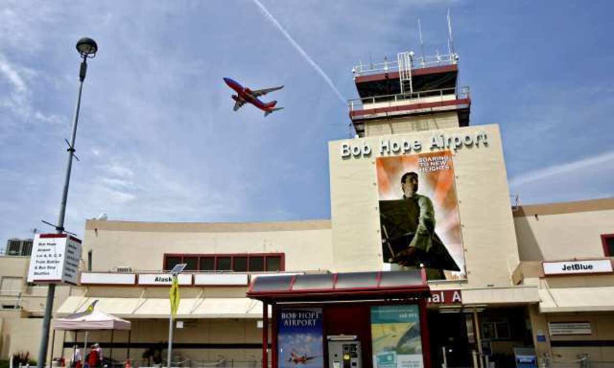 A Southwest Airlines plane takes off from Bob Hope Airport.