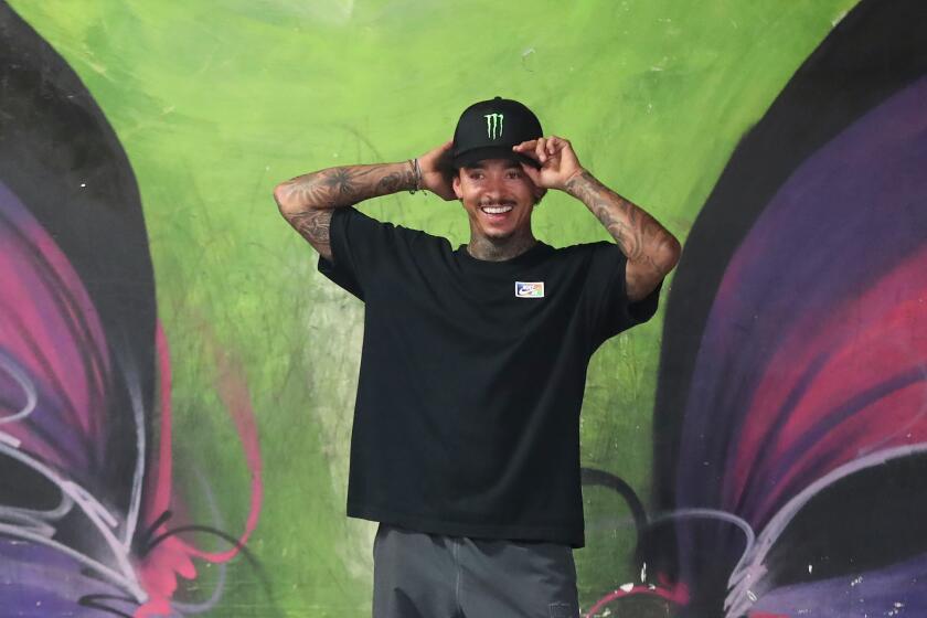 Pro skateboarder Nyjah Huston of Laguna Beach is an Olympic skateboarder in the street skate division. He practices at the private Monster Skate Park in San Clemente.