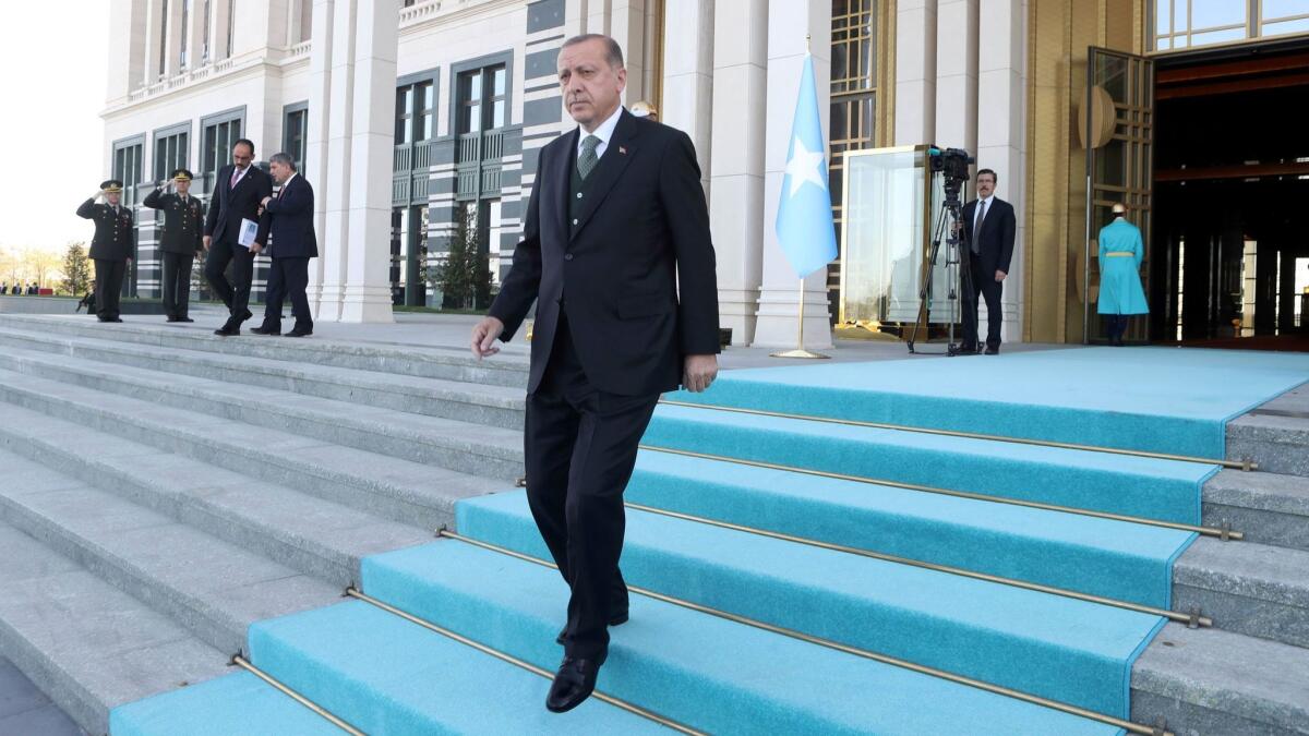 Turkish President Recep Tayyip Erdogan in Ankara on April 26, 2017.