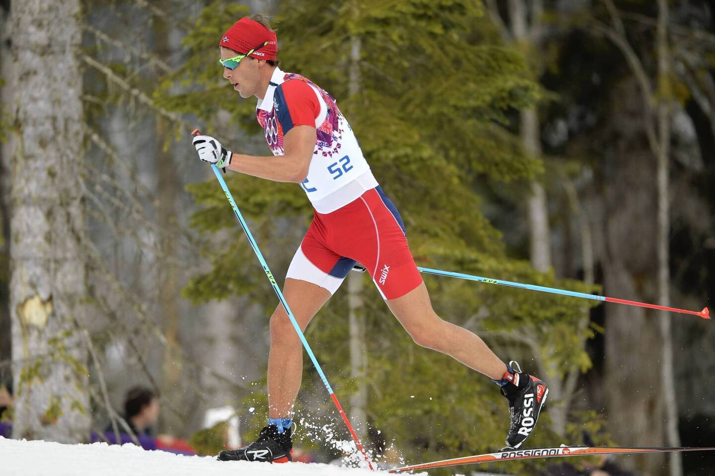 Norway's Chris Andre Jespersen competes in the men's cross-country skiing 15km classic at the Laura Cross-Country Ski and Biathlon Center.