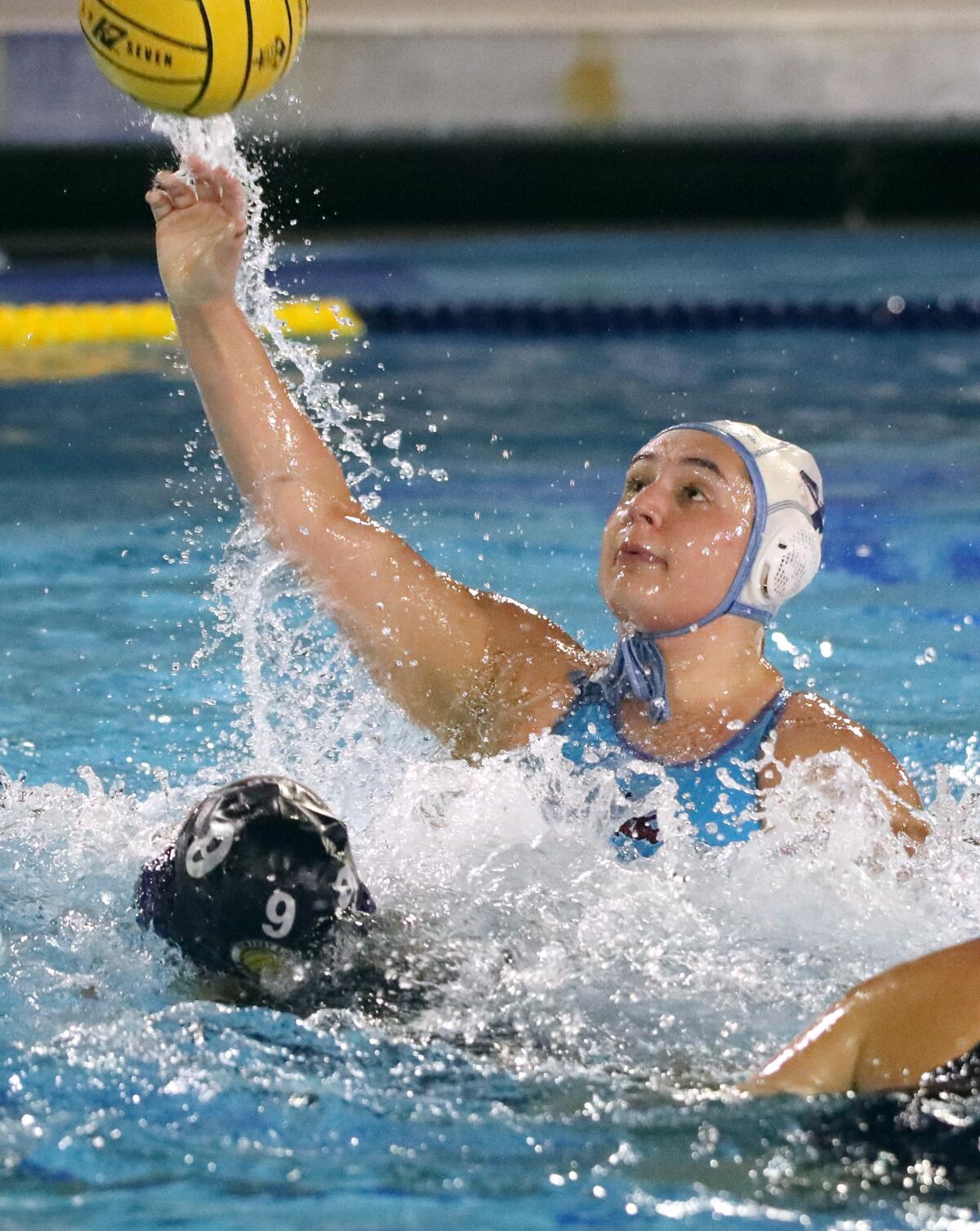 Corona del Mar High School's Kaity Greenwald takes a shot on goal in a game vs. Newport Harbor on March 4.