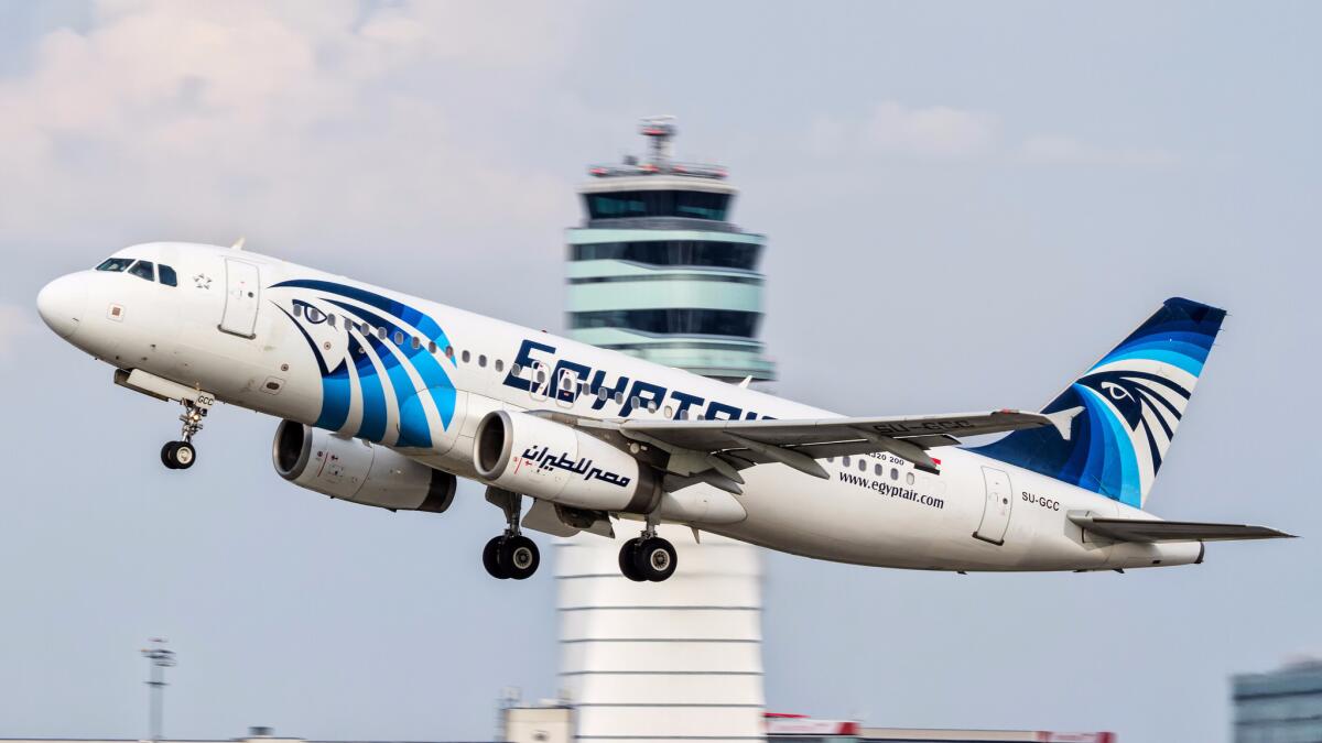 An EgyptAir Airbus A320 takes off from Vienna International Airport in August. The cockpit voice recorder of the EgyptAir plane that crashed last month killing all 66 people on board has been found and pulled out of the Mediterranean Sea.