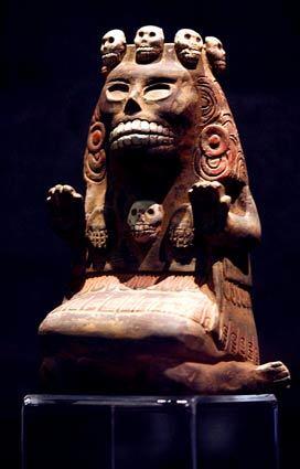 A replica of the goddess Cihuacoatl