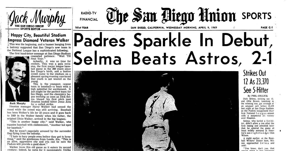 April 8, 1969: San Diego Padres win inaugural major-league game – Society  for American Baseball Research