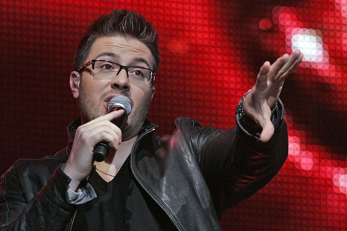 Danny Gokey, shown at an "Idols Live" performance in July 2009, became a father Sunday.