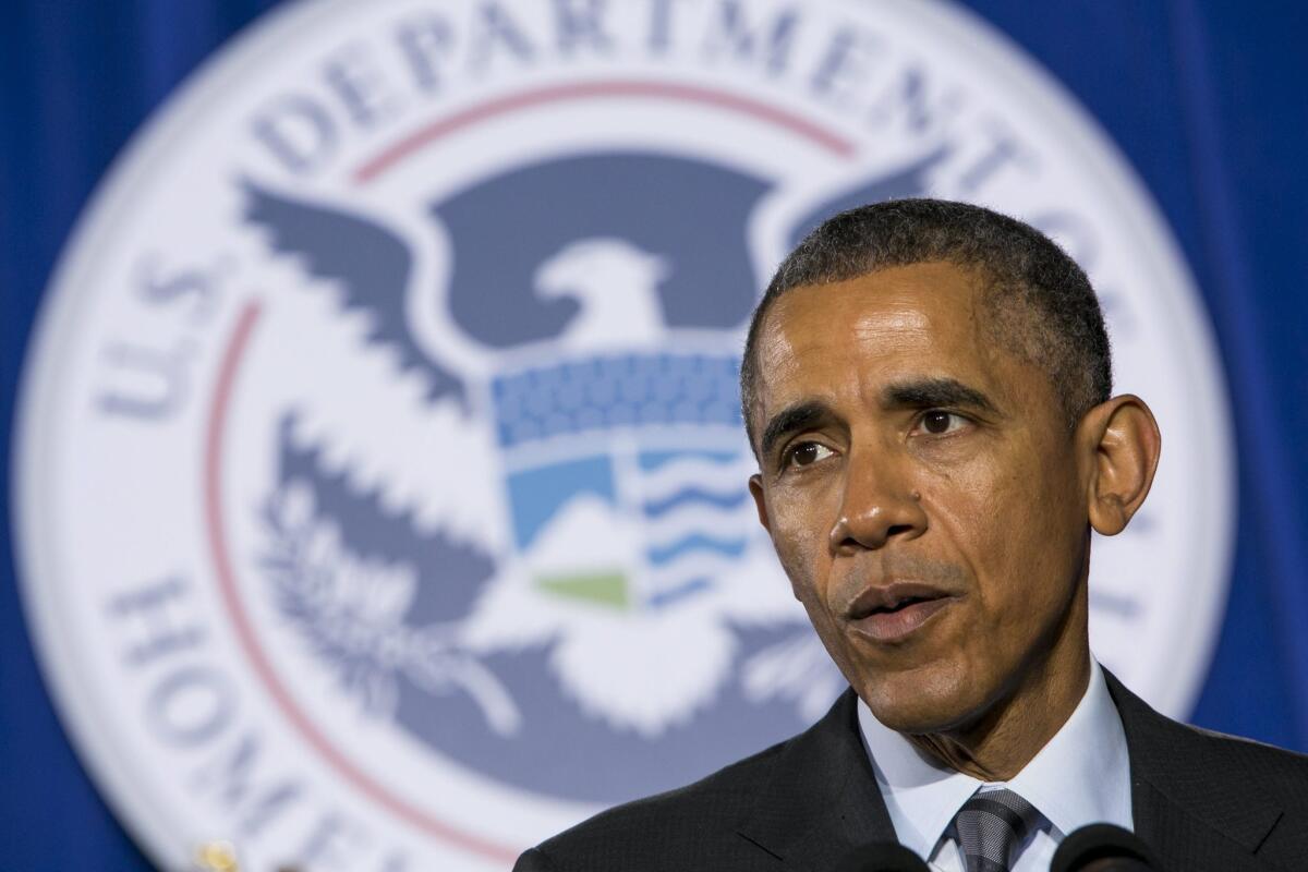 President Obama delivers remarks on the FY2016 budget at the Department of Homeland Security in Washington.