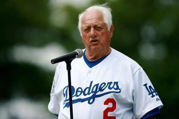 Tommy Lasorda was voted the eighth-greatest Dodger of all time.