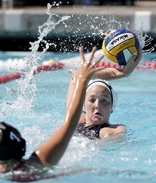 Newport Water Polo Foundation's Avery Peterson looks to shoot during a USA Water Polo Junior Olympics game against Standford Red Thursday.