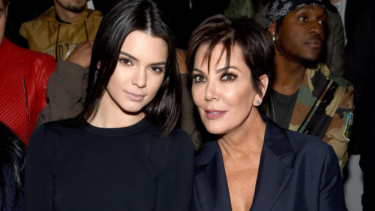 Kendall Jenner with mom Kris Jenner in January 2015.
