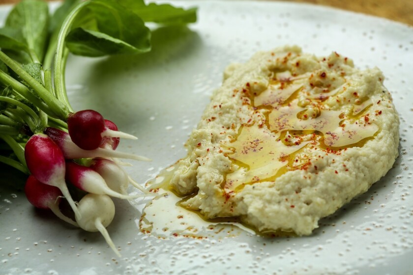 Sabra, a hummus manufacturer, has petitioned the Food and Drug Administration to create a new standard for hummus. Shown is some hummus from Rustic Canyon restaurant.