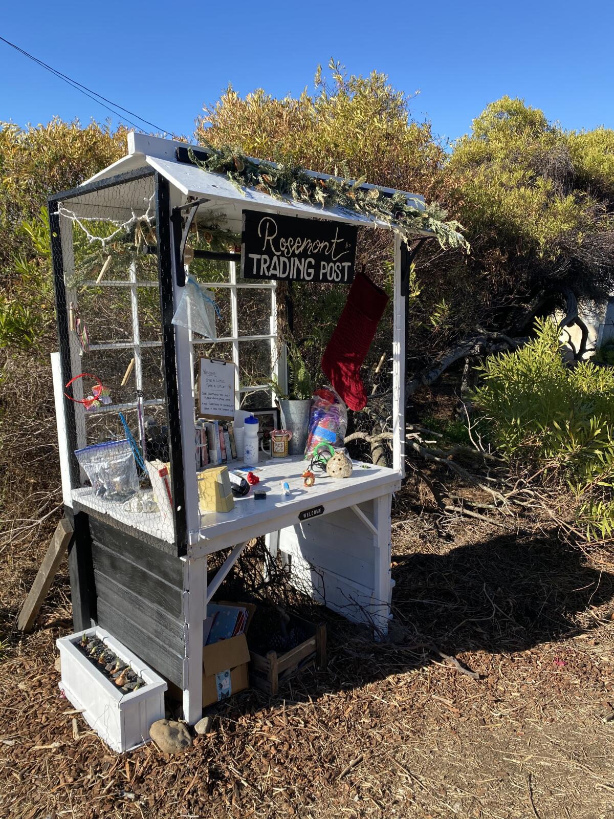The "Rosemont Trading Post," pictured Dec. 30, stands along the La Jolla Bike Path.
