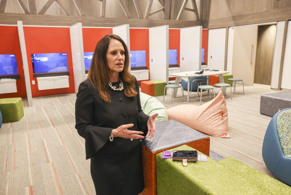 Chief Deputy District Attorney Tracy Prior in the children's room at One Safe Place