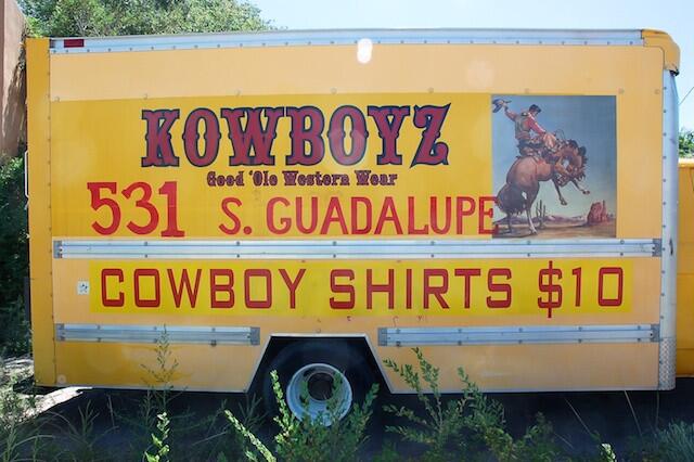 Western wear on wheels in Santa Fe, N.M. Photo taken 2010.